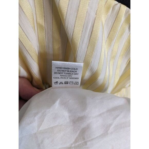 Revolve Lovers and Friends Pearl Mini Dress Yellow Striped Puff Sleeve - L - Picture 6 of 8